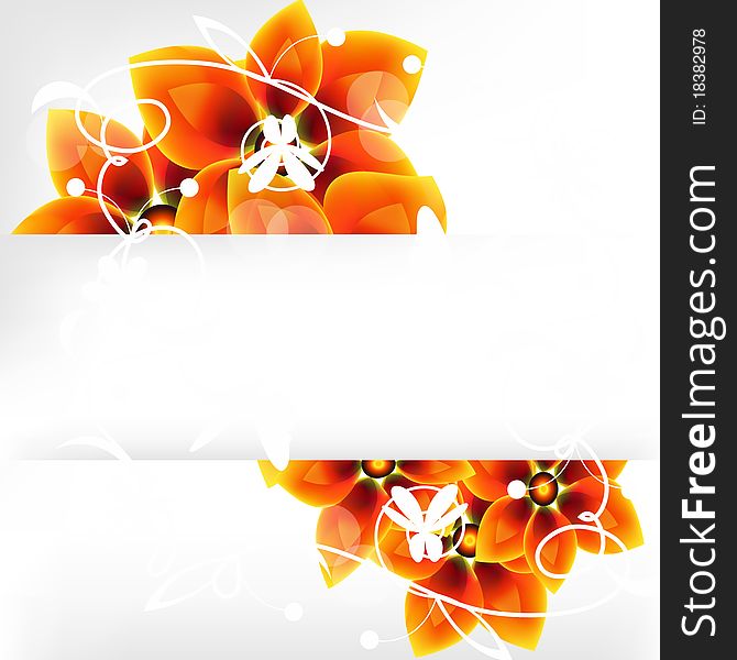 Flower background with a banner, background