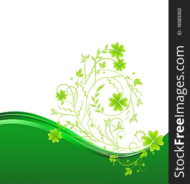 The illustration contains the image of St. Patrick's background