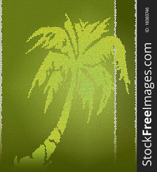 Tropical background with palm tree