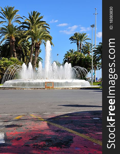 Alicante fountain on main street, Spain. Alicante fountain on main street, Spain