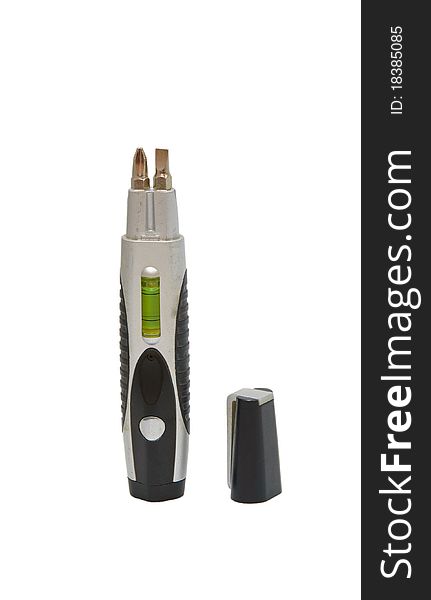 The pocket screwdriver isolated on a white background