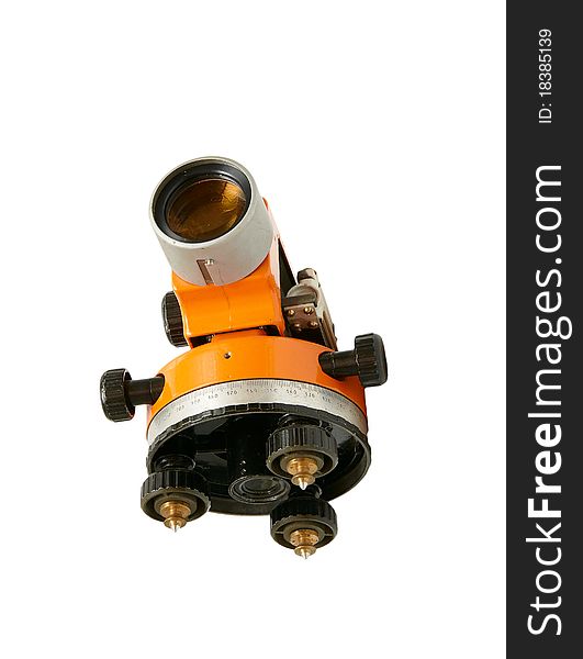 Building theodolite isolated on a white background