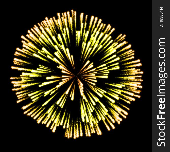 Colored firework created by computer