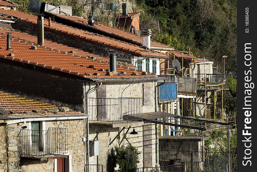 View of monesteroli,little and old village near la spezia,italy