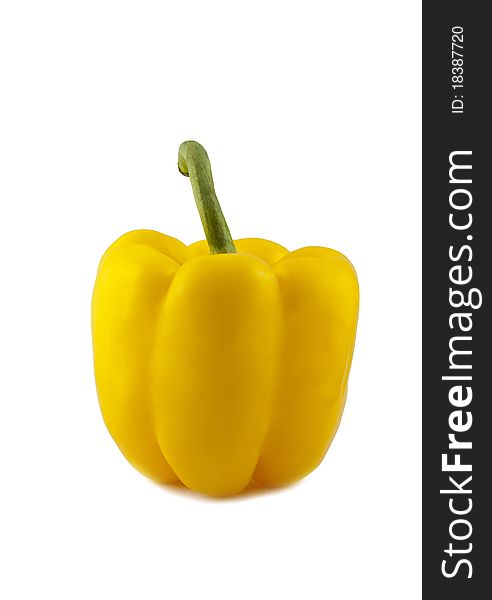 Delicious yellow pepper on a white background