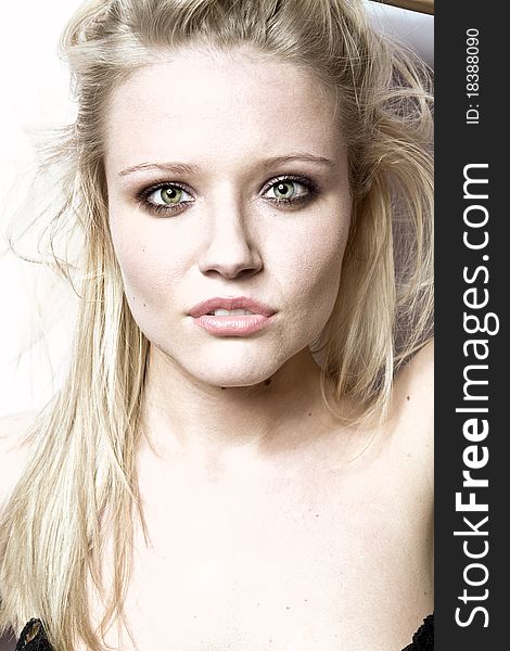 Beautiful young blond woman portrait