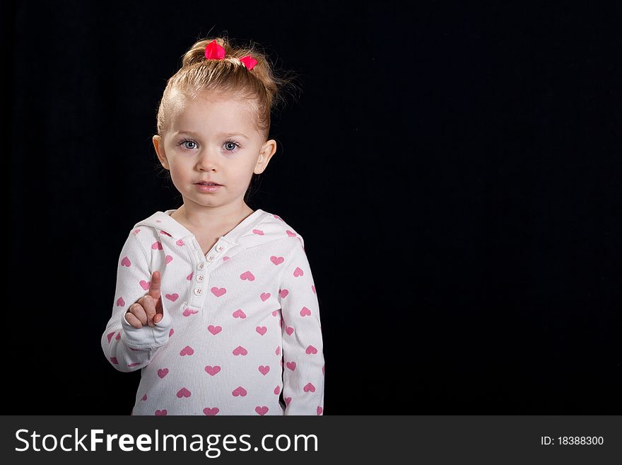 Cute Young Girl With Black Background