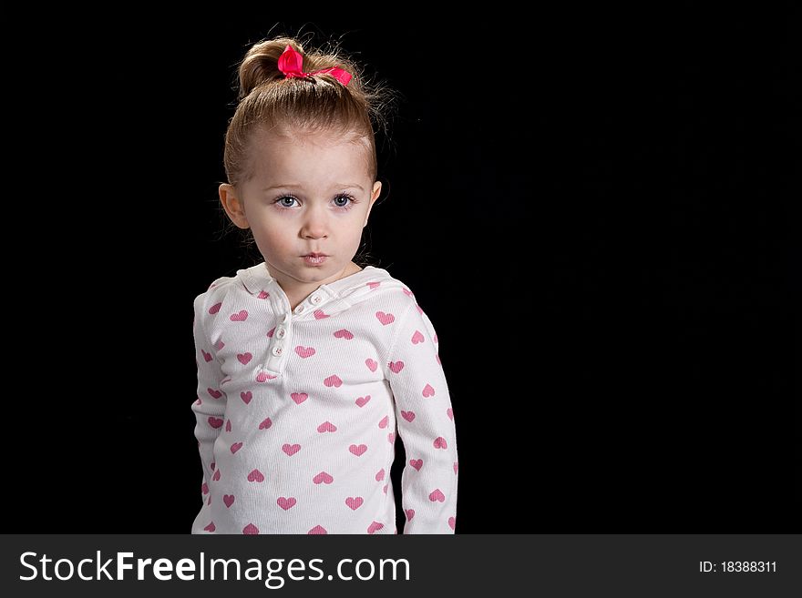 Cute Young Girl With Black Background