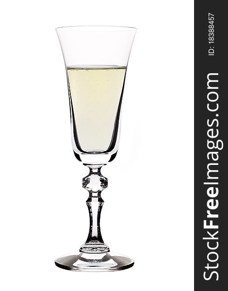 Full Champagne flute isolated on white. Full Champagne flute isolated on white