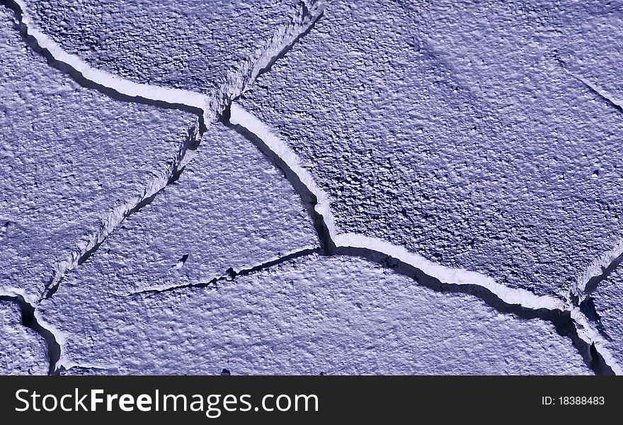 Crack In The Dried White Mud On Altiplano