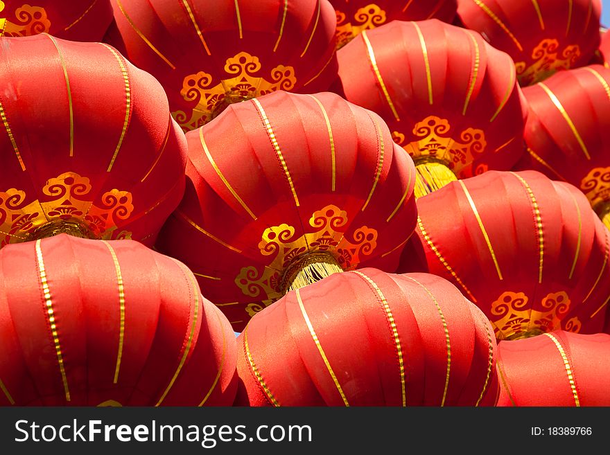 Background of Chinese red lanterns