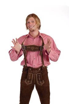 Bavarian Man With Oktoberfest Leather Trousers Royalty Free Stock Photos Bavarian Man With Oktoberfest Leather Trousers Royalty Free Stock Photos