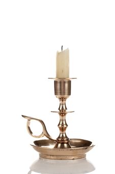 Candlestick With Candle Stock Image