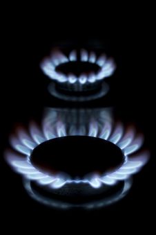 Two Lit Gas Rings Stock Photography Two Lit Gas Rings Stock Photography