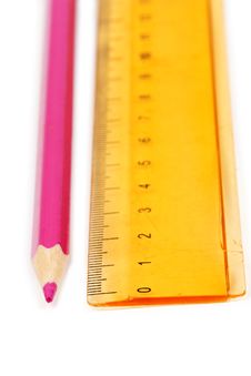 Red Pencil And A Yellow Line Stock Photography Red Pencil And A Yellow Line Stock Photography