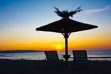 Chairs And Umbrellas On The Beach Stock Images Chairs And Umbrellas On The Beach Stock Images