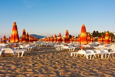Chairs And Umbrellas On The Beach Royalty Free Stock Image Chairs And Umbrellas On The Beach Royalty Free Stock Image