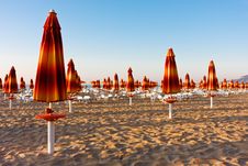 Chairs And Umbrellas On The Beach Stock Photography Chairs And Umbrellas On The Beach Stock Photography