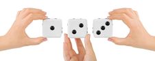 Hands And Dices Stock Image