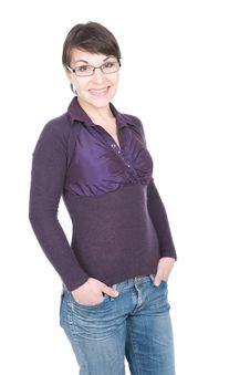 Woman With Glasses Stock Photo
