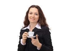 Business Woman With Coffee Royalty Free Stock Image Business Woman With Coffee Royalty Free Stock Image