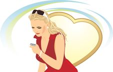 Beautiful Woman With A Mobile Telephone Stock Photo Beautiful Woman With A Mobile Telephone Stock Photo