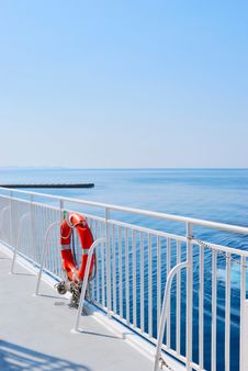 Red Lifebuoy In Front Of The Blue Sea Stock Image Red Lifebuoy In Front Of The Blue Sea Stock Image