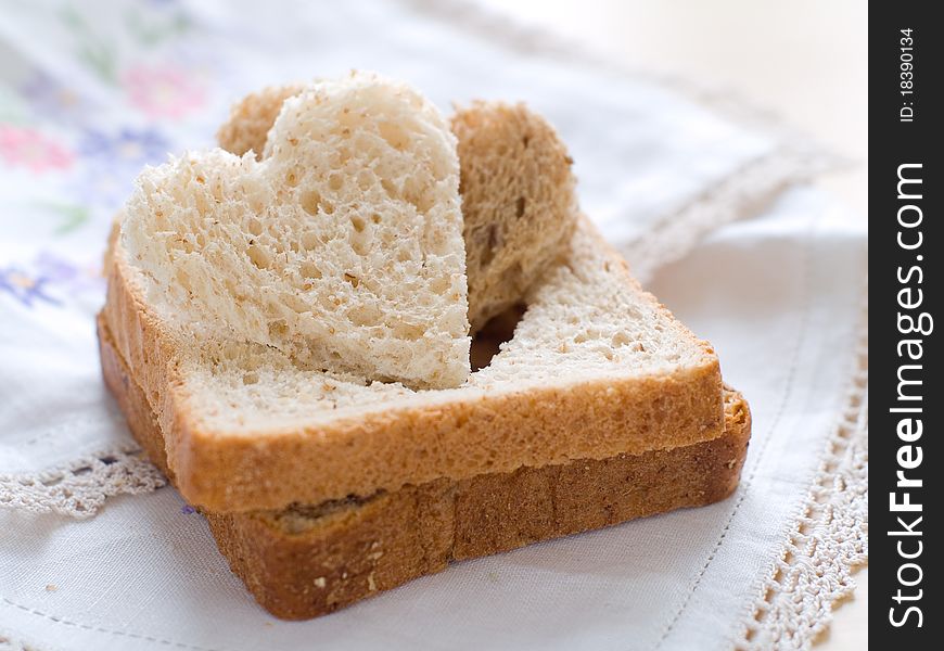 Sliced homemade brown bread with cereals