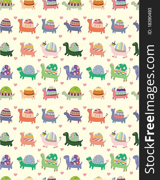 Seamless tortoise pattern,vector drawing