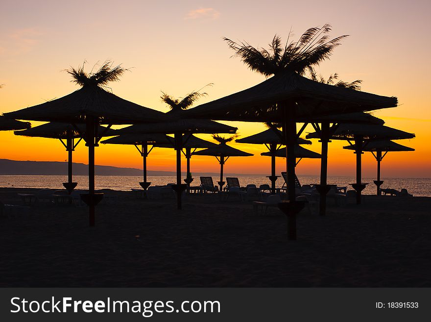 Chairs and umbrellas on the beach