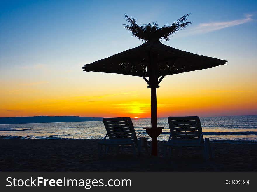 Chairs and umbrellas on the beach