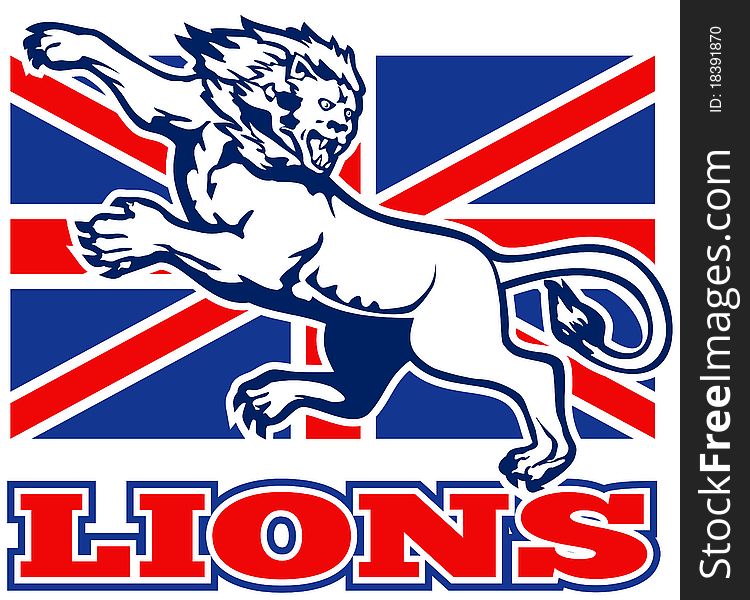 Lion Great Britain union jack flag
