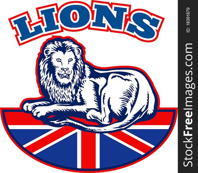 Lion Great Britain union jack flag