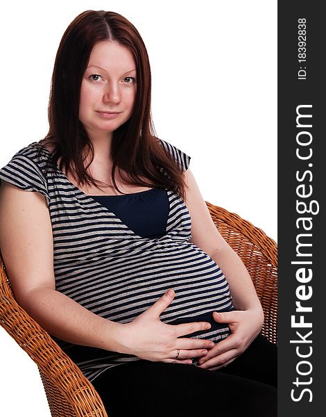 pregnant woman sitting on the chair