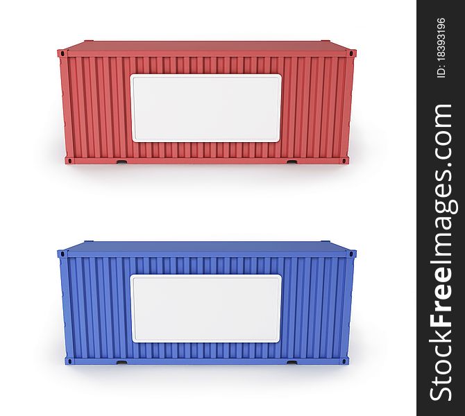 Cargo Containers With The Empty Boards