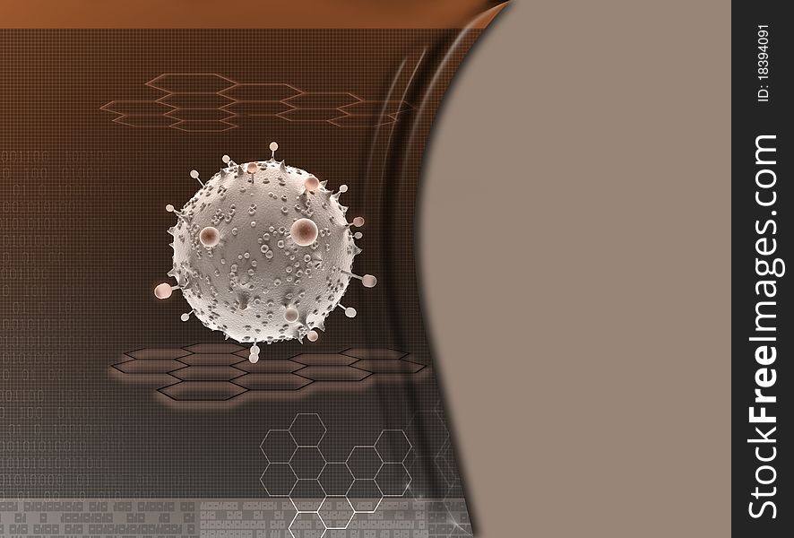 Illustration Of Virus In Brown Background