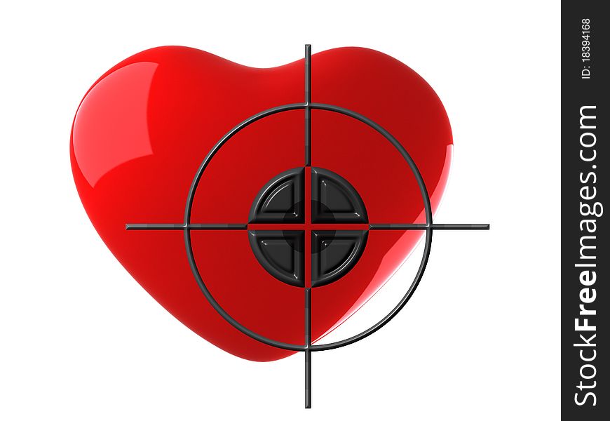 Red heart and target