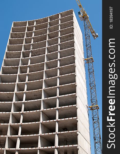 Modern construction site pattern with crane. Modern construction site pattern with crane