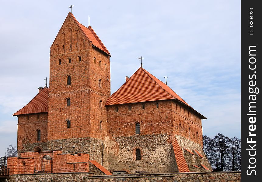 Medieval castle tower in Trakai, Lithuania