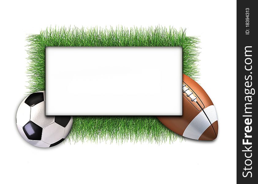 3D board with american football and