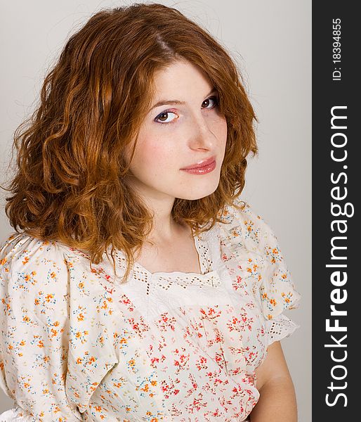 Portrait of beauty young redhead woman. Portrait of beauty young redhead woman
