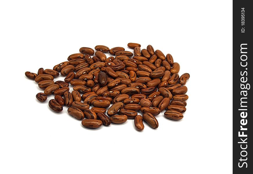 Brown kidney beans on a white background