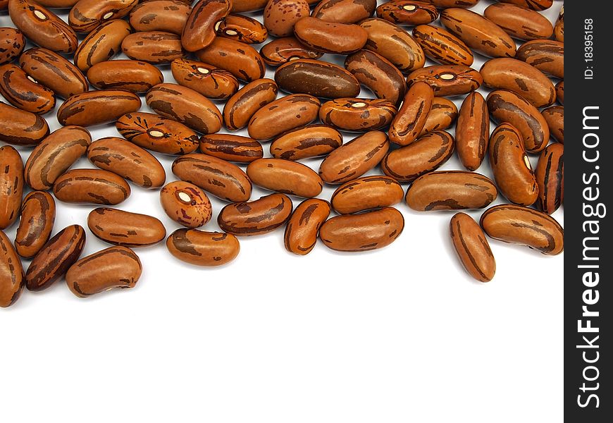 Brown kidney beans on a white background