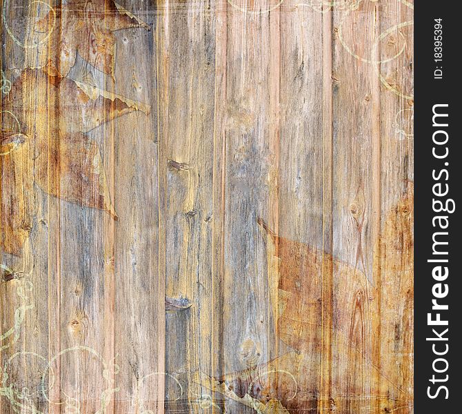 Wood grungy background in scrap-booking style