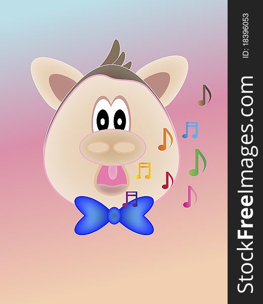 Cute Singing Fat Pink Pig