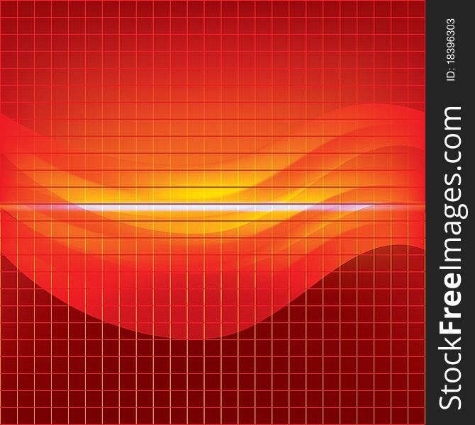 Abstract red background with squares and waves. Abstract red background with squares and waves