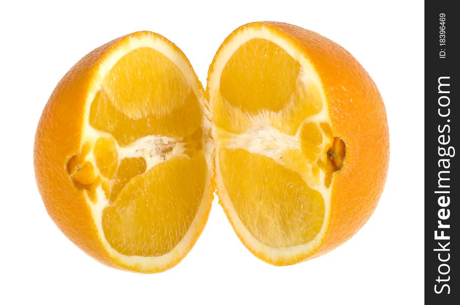 Orange cut on a white background