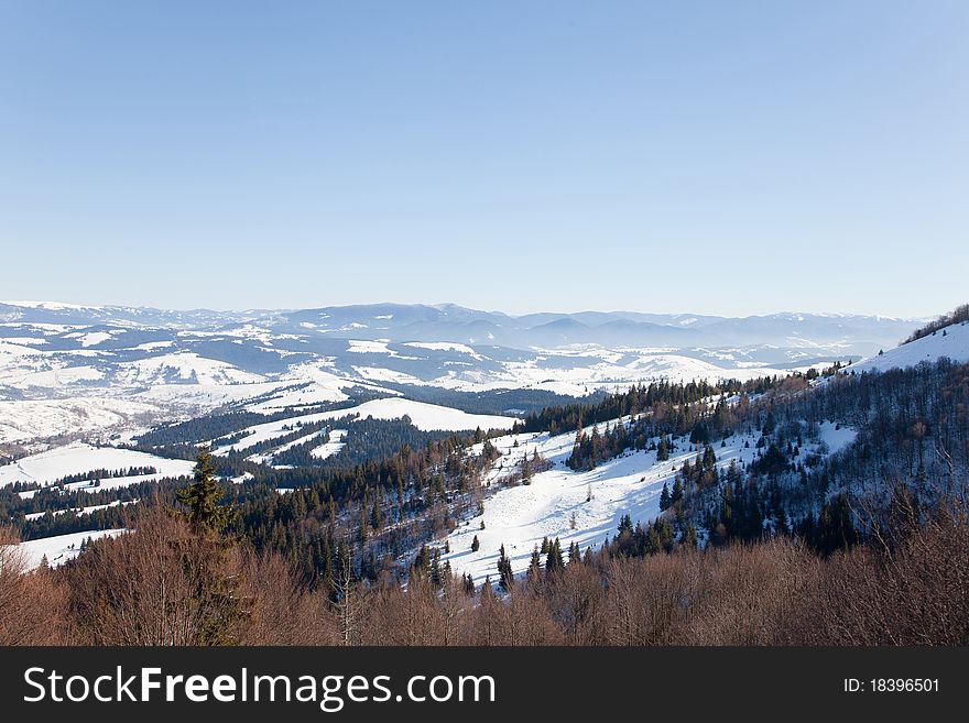 Mauntains in snow, season view. Mauntains in snow, season view