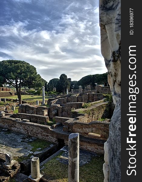 Ostia Antica, the ancient roman ruins of Ostium city. Ostia Antica, the ancient roman ruins of Ostium city