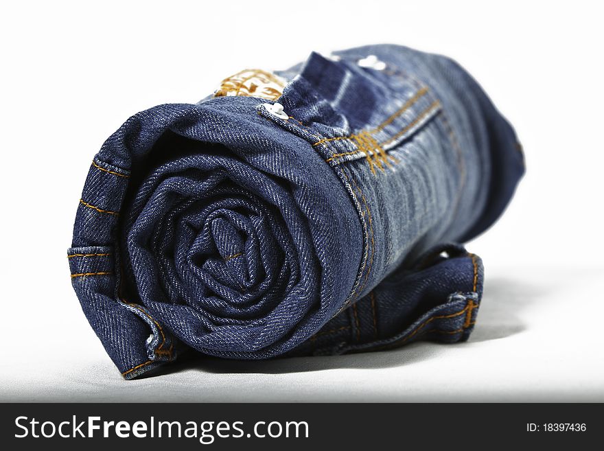 A single denim isolated on a white background
